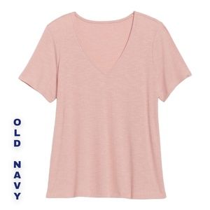OLD NAVY Short - Sleeve Luxe V- Neck Rib - Knit T-shirt for women.